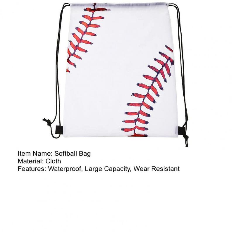 Bolsa pequeña de Softball con cordón, mochila impermeable de Softball, bolsa de Goodie de béisbol portátil, bolsa con cordón