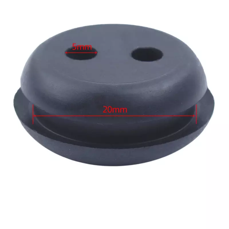 20 Pieces 2-hole Gas Rubber Gasket Oil Filter Assembly Rubber Plug Trimmer Accessories Lawn Mower Oil Pipe Rubber Plug