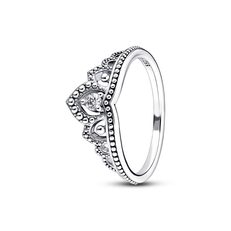 Cincin perak 925 berkilau, cincin hati Wishbone putri untuk hadiah pernikahan Wanita Perhiasan DIY