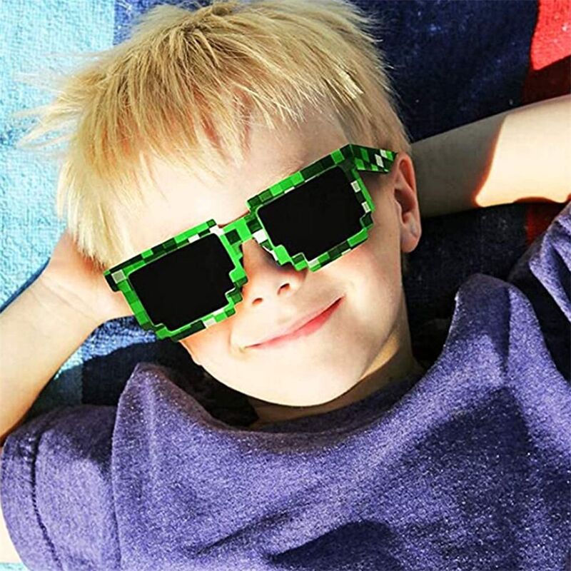 Солнцезащитные очки Thug Life в стиле ретро, пиксельные мозаичные солнечные очки-роботы для детей и взрослых, для косплея, день рождения, 1 шт.