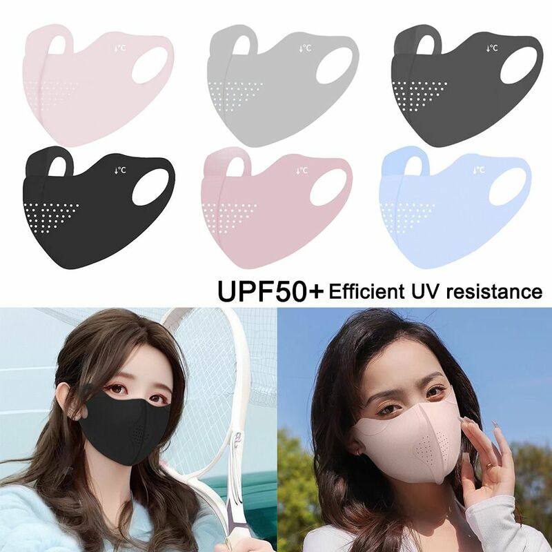 Breathable Cycling Face Mask Adjustable Uv Sun Protection Thin Face Cover Ice Silk Face Mask Summer