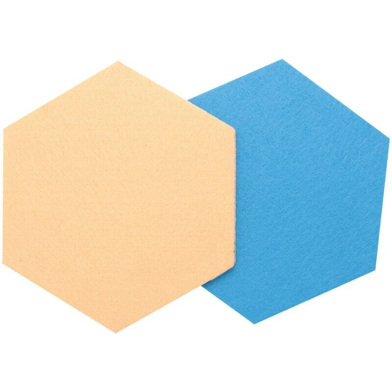 Hexagon Felt Pin Board, Boletim auto-adesivo, Memo Foto Cork Boards, colorido espuma parede azulejos decorativos, 6 Pushpins