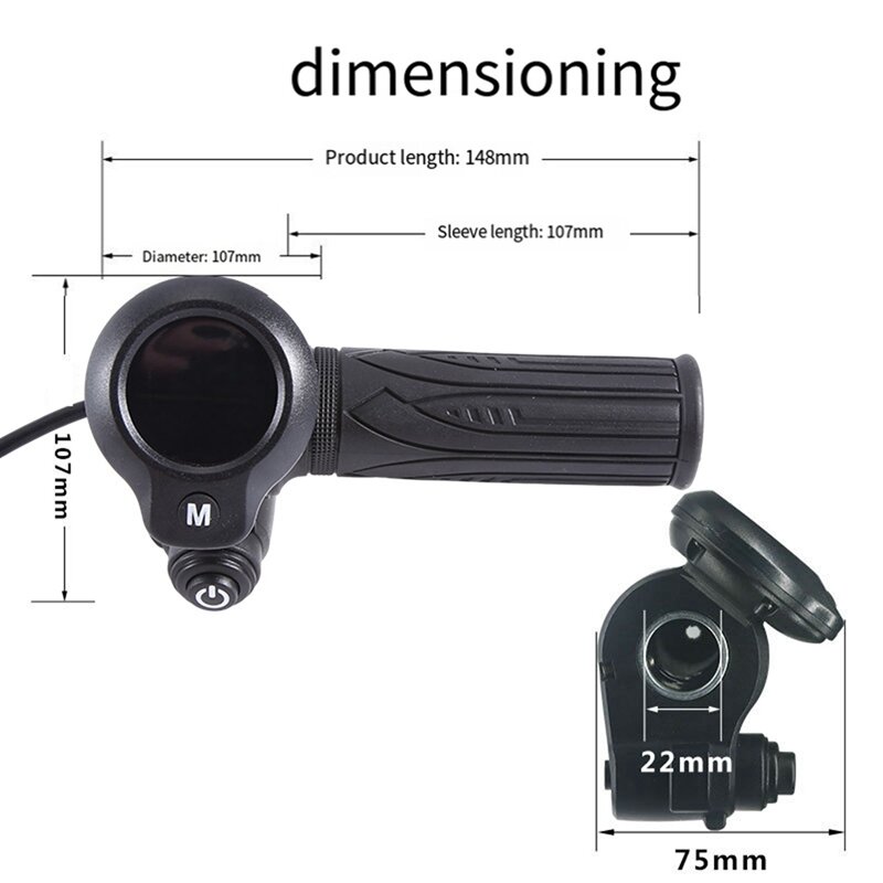 Bike Electric Scooter Accelerator Display Ebike Throttle Grip Digital Monitor For Bicycle Electric Scooter Trigger Durable