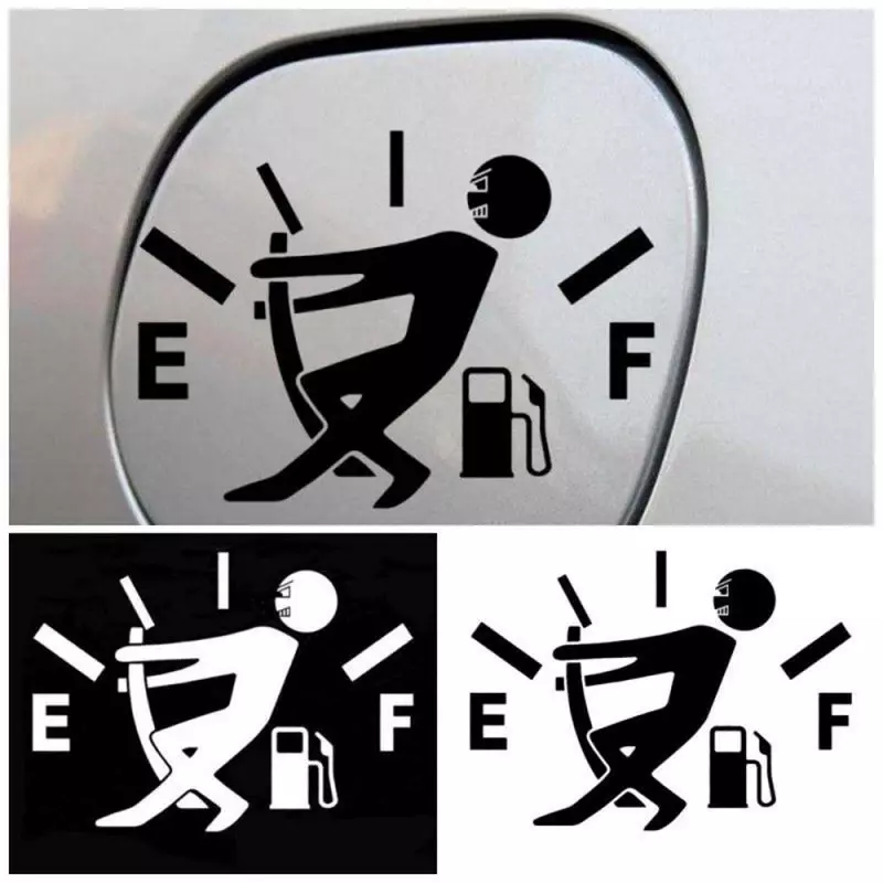 Funny Car Sticker Vinyl 3.544.52in/11.59cm High Consumption Decal Printed With Put Forth Refuel Little Man 3 Colors