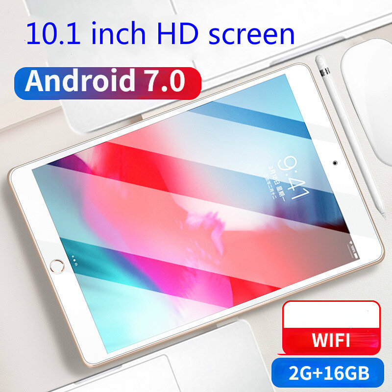 2024 nowy 2GB + 16GB Tablet Pc 10.1 Cal Android 7.0 3G LTE telefon telefon na kartę Sim Tablet Tablet Tablet Android dzieci