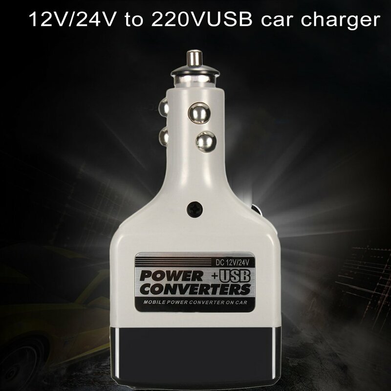 DC 12/24V To AC 220V USB Car Mobile Power Inverter Adapter Auto Car Power Converter Charger Used For All Mobile Phones