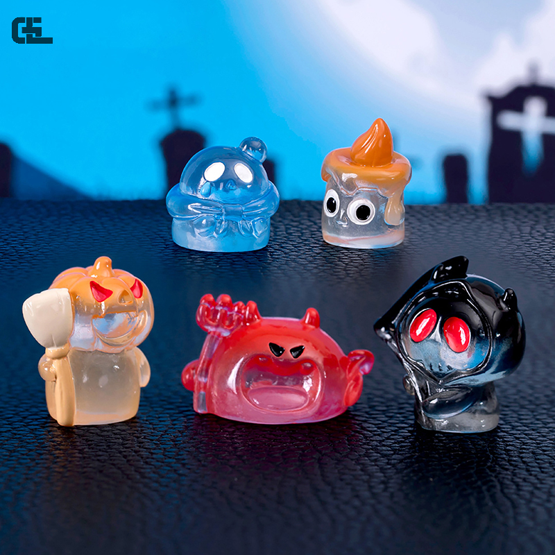 1Pc Mini Halloween Monster Kristallen Bol Ornament Eenogige/Pompoen Monster Vleermuis Micro Landschap Decor Poppenhuis Miniatuur Speelgoed