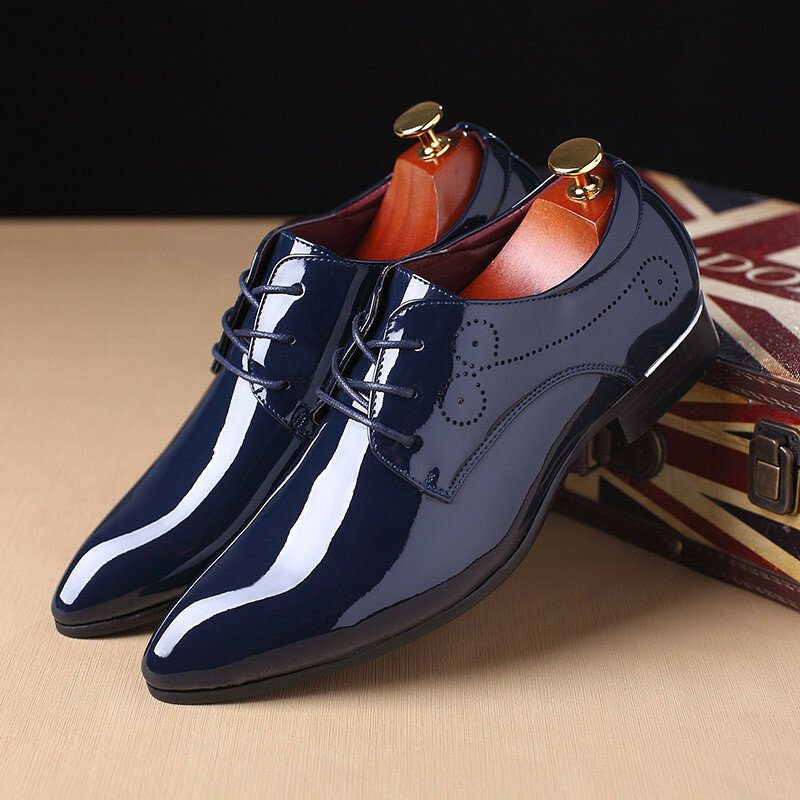 New British Men's Designer Glitter Pu Leather Oxford Formal Shoes 2023 Male Wedding Homecoming Shoes Sapato Social Masculino