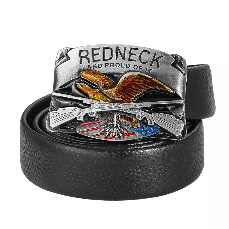 Alloy 3D Shotgun Belt Buckle para homens, Eagle finished, Western Cowboy Orgulhoso de Fixador de Redneck, 4cm Wide Belt Made, DIY Zinc Alloy