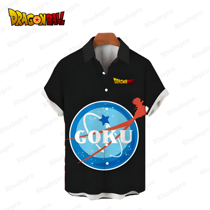 Kaus pria Dragon Ball Z Vegeta kaus gaya pantai keren dan blus Goku Harajuku 2024 kemeja Hawaii Streetwear Y2k Fashion