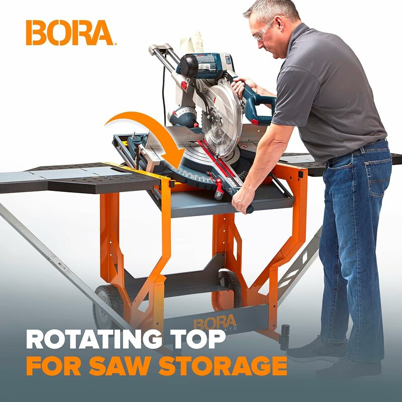 Bora Portamate-фотомагнитная настольная рабочая станция | Переносной верстак | Оранжевый и серый
