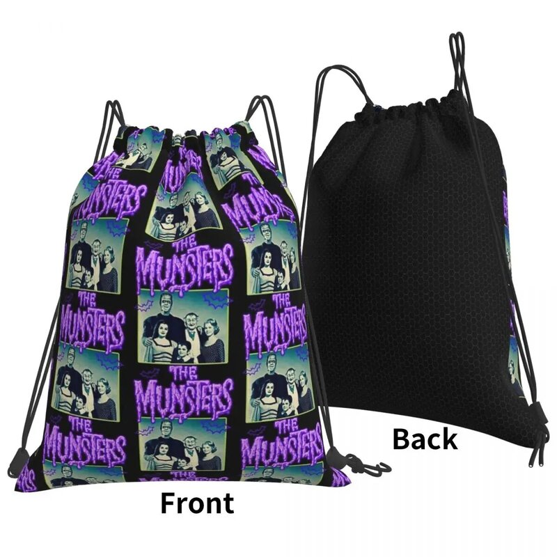 The Munsters Backpacks Fashion Portable Drawstring Bags Drawstring Bundle Pocket Sports Bag Book Bags For Travel School
