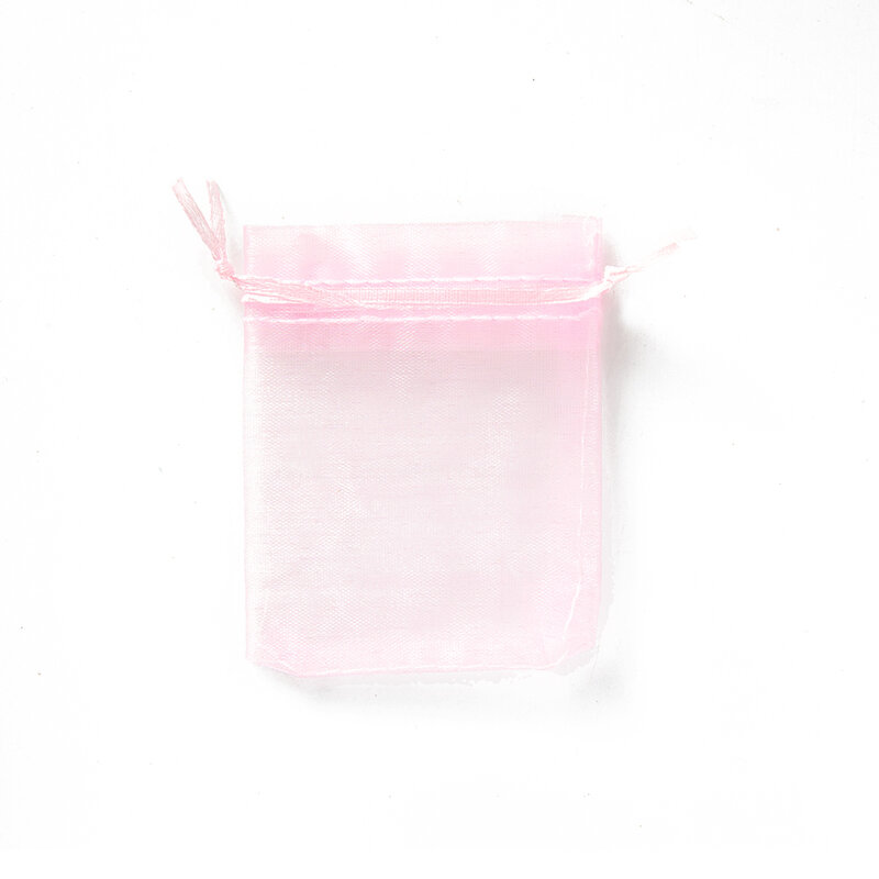 50 pezzi sacchetti portaoggetti in Organza rosa con coulisse decorazione per feste di matrimonio sacchetto regalo Display accessori per imballaggio di gioielli