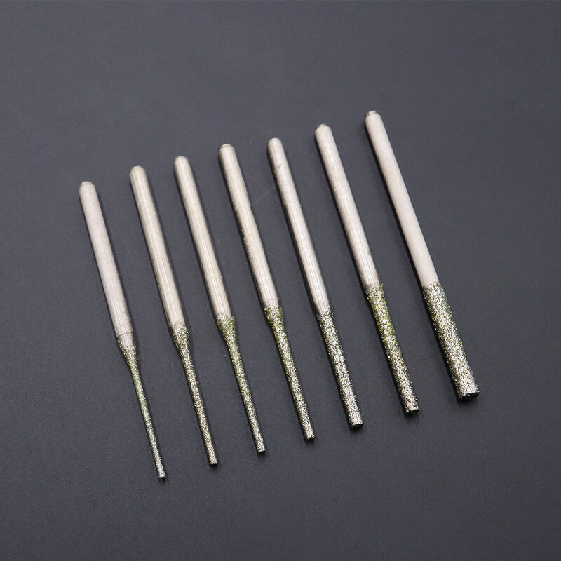 100pcs Ultralong Diamond Grinding Bits shank 2.3mm Drilling Hole Bits Small Drills 0.8mm-2.5mm Stone Jade Drilling Bits Drills