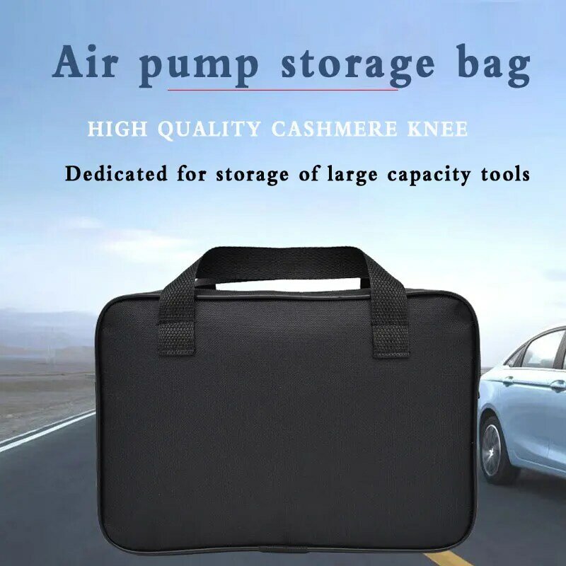 Bolsa organizadora de nailon para bomba de compresor de aire de coche, bolso de almacenamiento, caja de herramientas, color negro