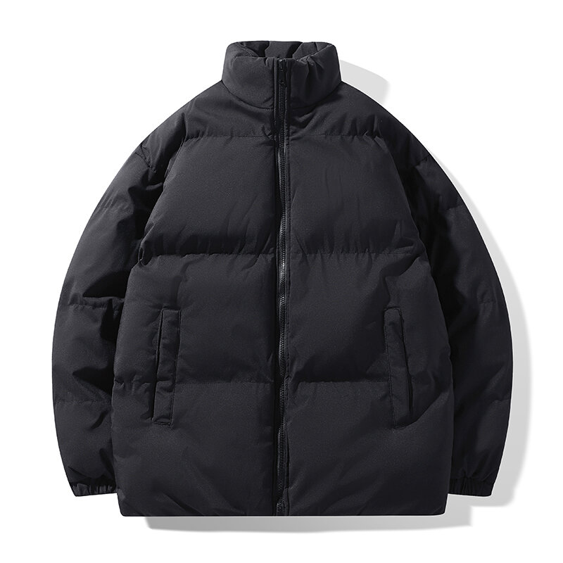 Winter Men's Parkas Warm Thicken Fashion Coat Oversize Casual Jacket Male Streetwear Hip Hop Coat Woman Parkas Solid Color M-5XL