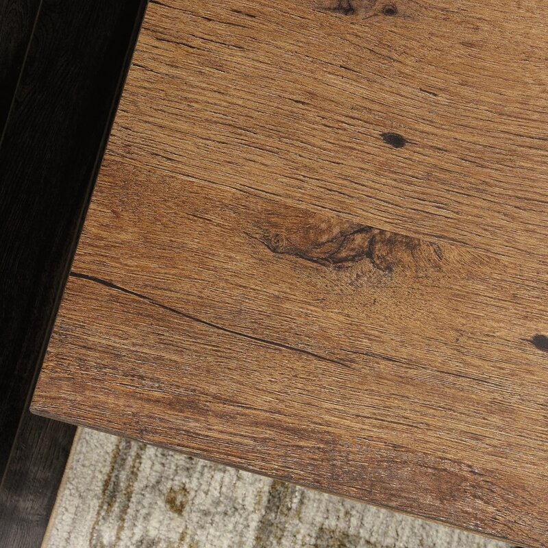 Sauder Palladia meja eksekutif, Antik Oak selesai besar laci/rak dengan pelari logam dan keamanan berhenti Fitur