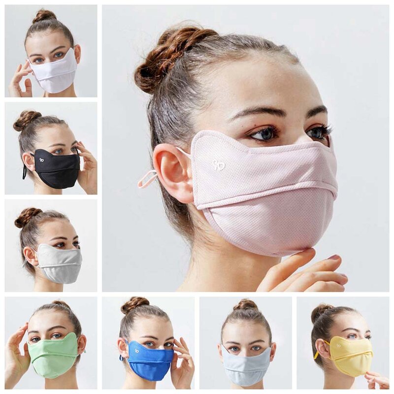 Anti-uv Face Cover Ice Silk Mask traspirante visiera regolabile maschera per la protezione solare sciarpa di seta estiva copertura per il viso estiva ciclismo