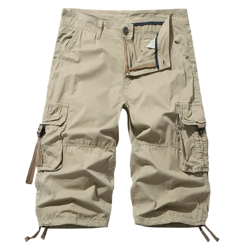Pantalones cortos holgados de estilo Cargo para hombre, pantalón informal de cinco puntos con múltiples bolsillos, ropa de trabajo a la moda para verano, 2024