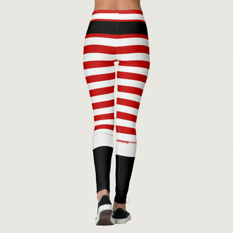 Women Print Seamless Pants Santa Claus High Waist Leggings Thin Fitness Pant Push Up Legging Sports Pants Gym Workout Tights