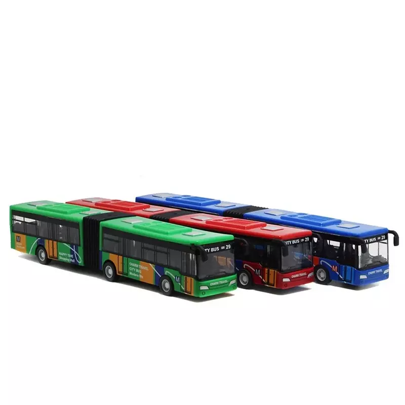 รถโดยสารประจำทางอัลลอยรูปเมือง1:64รถโดยสารประจำทางสองชั้นของเล่น kendaraan Diecast รถดึงถอยหลังแบบตลกของขวัญสำหรับเด็ก