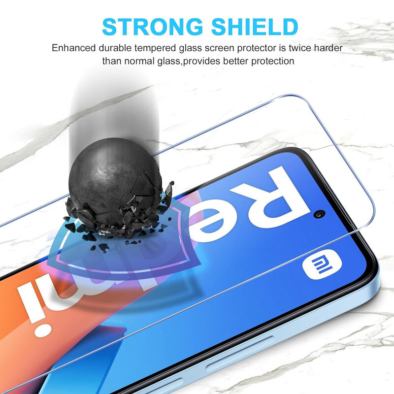 1-5PCS Transparent Tempered Glass For Xiaomi Redmi 12 Screen Protector Redmi Note 13 12 Pro Plus 5G HD Scratch Proof Front Film Redmi 12 C 9C 12C 10C 13C Movil Protector Pantalla Redmi12 Mobile Phone Glass