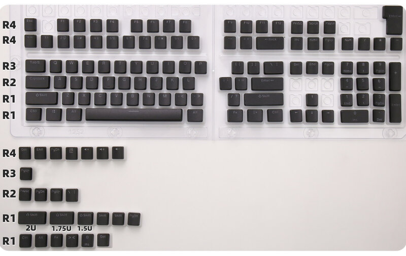 Teclas de pudín de 129 teclas, perfil OEM PBT de doble disparo para teclado mecánico Mx Switch, diseño ISO, teclas retroiluminadas RGB