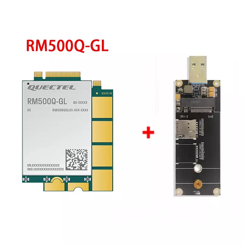 100% ชิป RM500Q-GL Quectel แบบใหม่และดั้งเดิม RM500QGLAB-M20-SGASA RM500Q IOT/embb-Optimized 5G Cat 16 M.2พร้อมอะแดปเตอร์ Type C