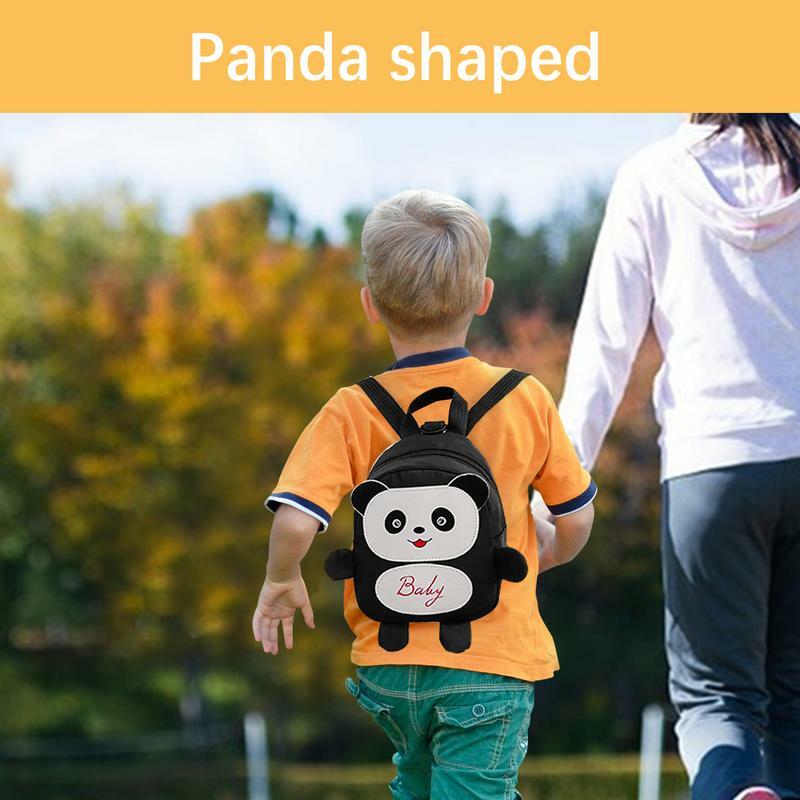 Zaino per bambini carino zaino per bambini con organizzatori da viaggio per bambini Panda dei cartoni animati con cinturino di prevenzione perso per snack