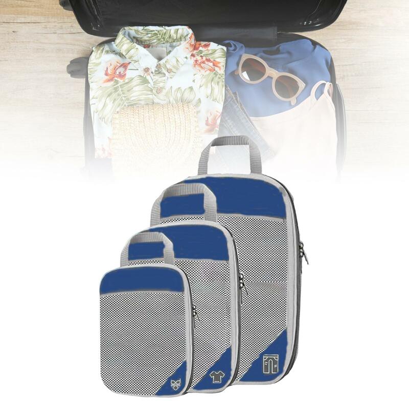 3x Compression Packing Cubes organizer per guardaroba borse per viaggi d'affari a casa