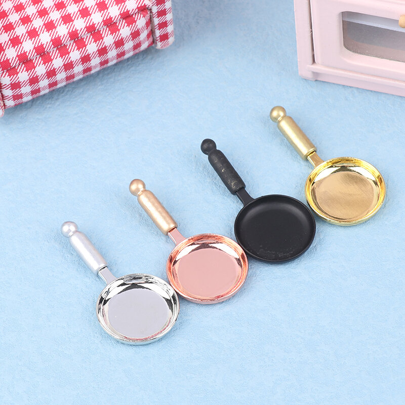 1/12 Dollhouse Pan Frying Pan Dollhouse Miniature Kitchen Utensil Accessories Dolls House Decoration For Kid Pretend Play Toy 1X