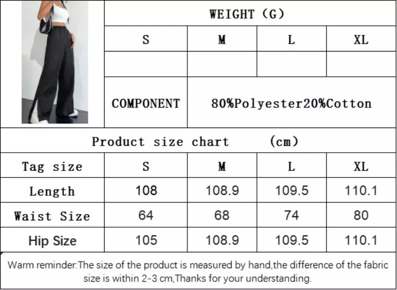 YSQ53-Pantalones deportivos informales para mujer, ropa coreana con cintura elástica, pierna ancha y pierna recta, 2024