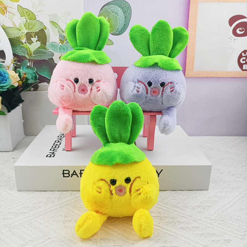 Lovely Cartoon Plush Vegetable Doll Keychain Cute Stuffed Cabbage Dolls Toys Key Holder Backpack Pendant Party Favor Gifts