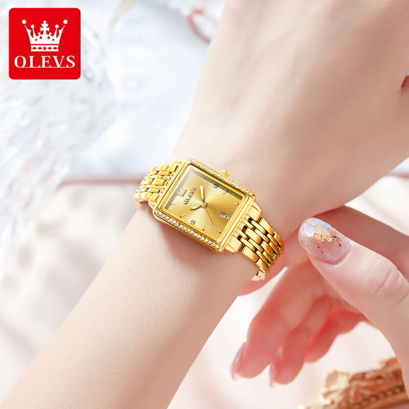 OLEVS นาฬิกาควอทซ์แฟชั่นใหม่สำหรับผู้หญิงสายเซรามิกหรูหรากันน้ำนาฬิกาเสื้อผ้ากุลสตรีมือเรืองแสง relogio feminino