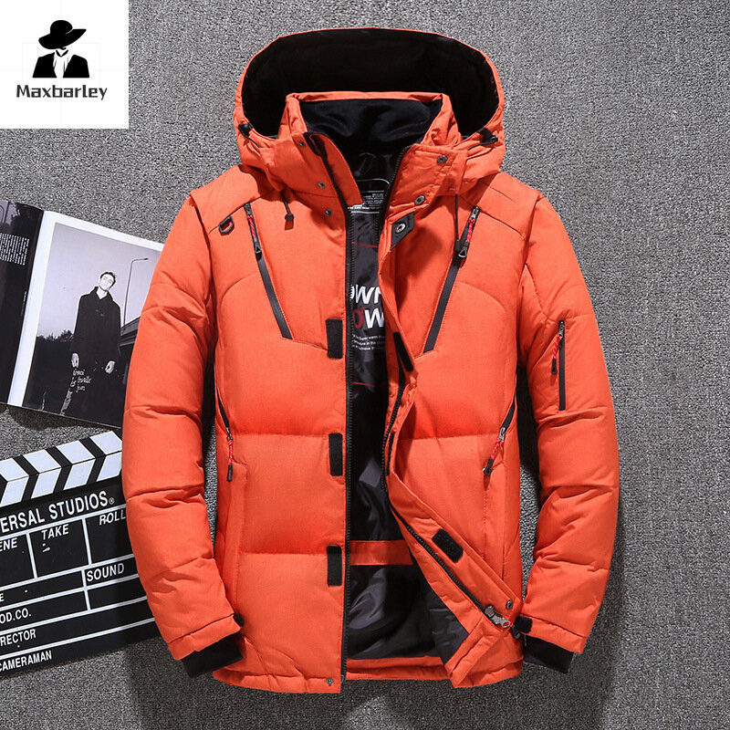 Men's Women White Duck Down Jacket Warm Hooded Thick Puffer Jacket Coat Male Casual High Quality Overcoat Thermal Winter Parka