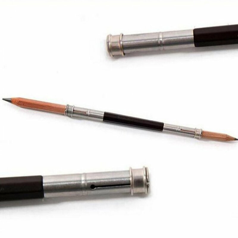 Dual-headed Pencil Extender Adjustable Metal Handle Pastel Pencil LengthenerDual Headed Design for Short Pencils Pastel