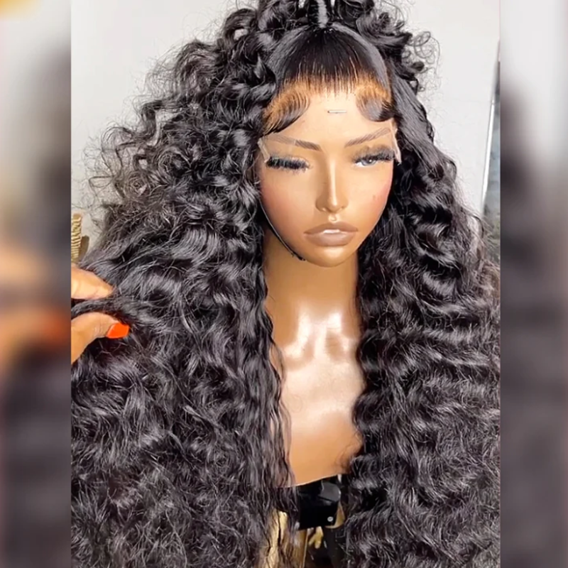 Natural Black 180Density Glueless Soft 26“ Long Kinky Curly Lace Front Wig For Women BabyHair Preplucked Heat Resistant Daily