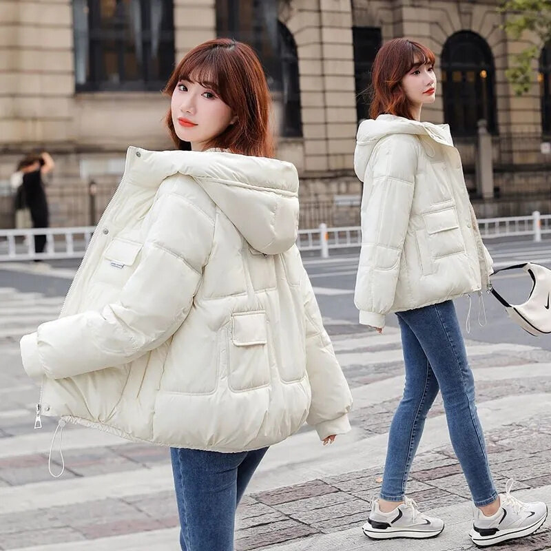 女性の冬のパーカー,綿のコート,韓国のだぶだぶのアウター,新しい冬のコレクション2023