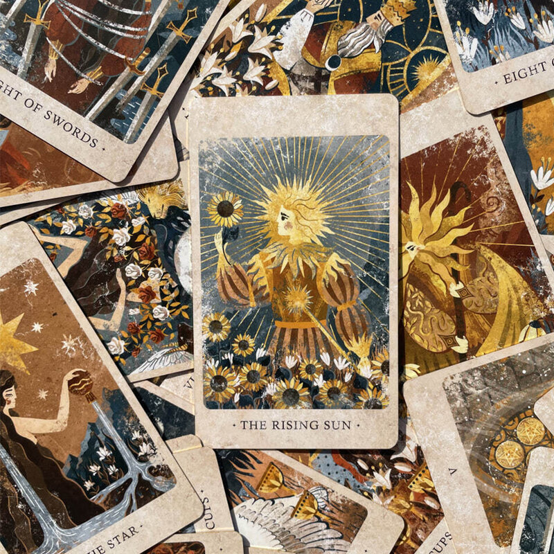 12*7cm Solar Kingdom Tarot magische Reise kosmische Einsicht Wahrsagungs karten 86 Stück Karten in starren Box einzigartige Indie Tarot Deck