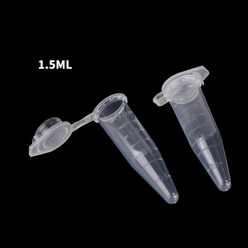 50PCS 1.5ml Mini Plastic Test Tubes Microcentrifuge Tubestest Tube Lab Graduated Centrifuge Tubes