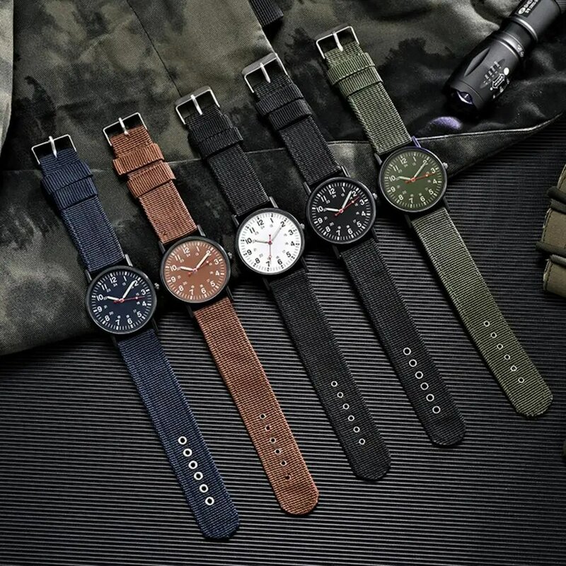 Mode Luxus Herren Quarzuhr leuchtende Zeiger Armband Nylon geflochtene Sport Armbanduhr männliche Uhr großes Zifferblatt Mann Armbanduhr