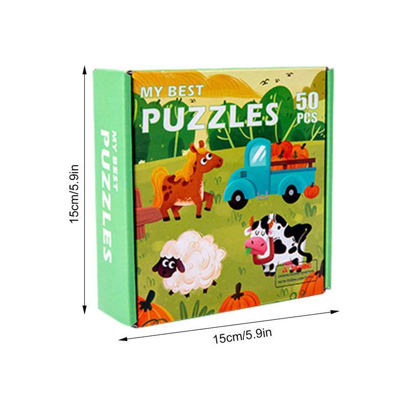 Mainan edukasi belajar teka-teki kayu cocok bentuk kartun permainan yang cocok untuk hadiah interaksi tempat bermain dini