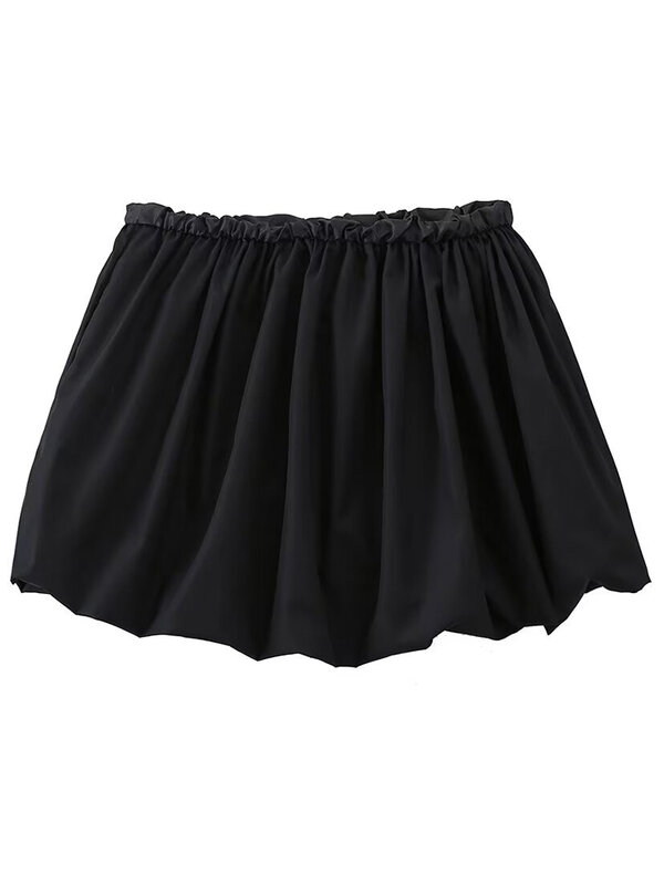 TARUXY Slim Folds Mini Skirt For Women Solid Color High Waisted Versatile Tunic Bud Skirt Clubs Party Summer New Female Fashion