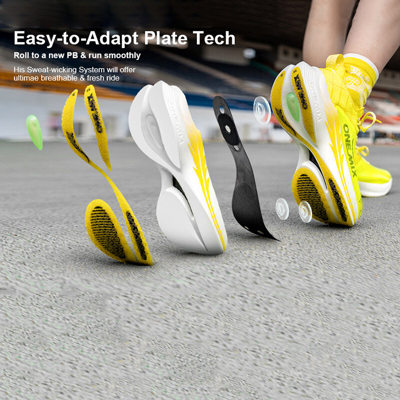 Scarpe da corsa con piastra in fibra di carbonio ONEMIX scarpe da ginnastica con assorbimento degli urti di trazione maratona professionale PB scarpe da ginnastica sportive da corsa