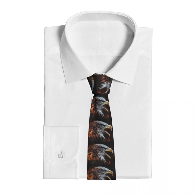 Tie For Men Formal Skinny Neckties Classic Men's Fire Burning Eagle Wedding Tie Gentleman Narrow