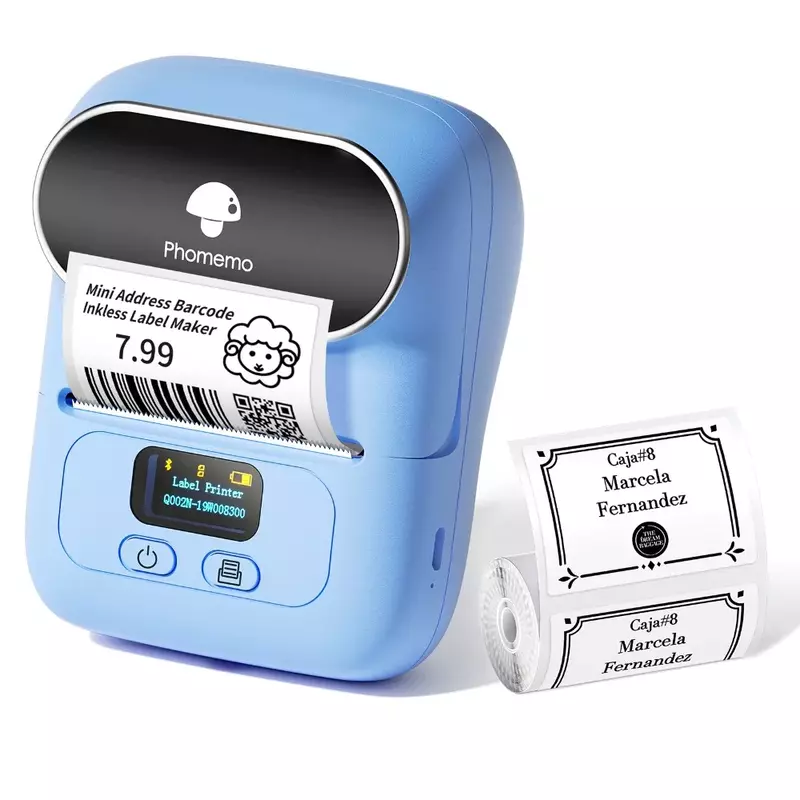 Komercyjna przenośna przenośna przenośna Bluetooth Supermarket metka z ceną kodów kreskowych termiczna drukarka etykiet rolki papieru USB