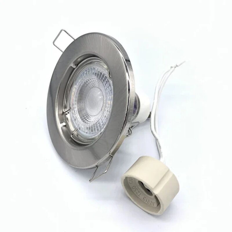 Satin Nickel LED Spotlights Frame Adjustable Ceiling Led Holder Cut-out 45mm for MR16 GU10 Bulb Holder Recessed LED Spotlight