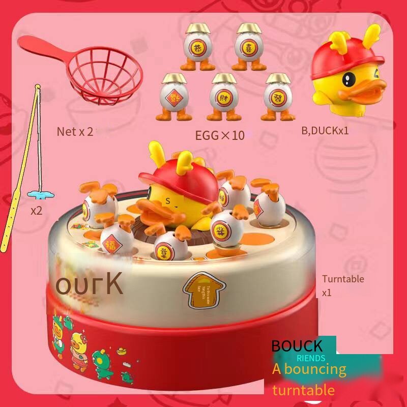 Żółta kaczka szkolenie w zakresie koncentracji jaj kaczek interaktywne Puzzle dla dzieci i dzieci podskakująca taca wędkarska zabawka dla dzieci