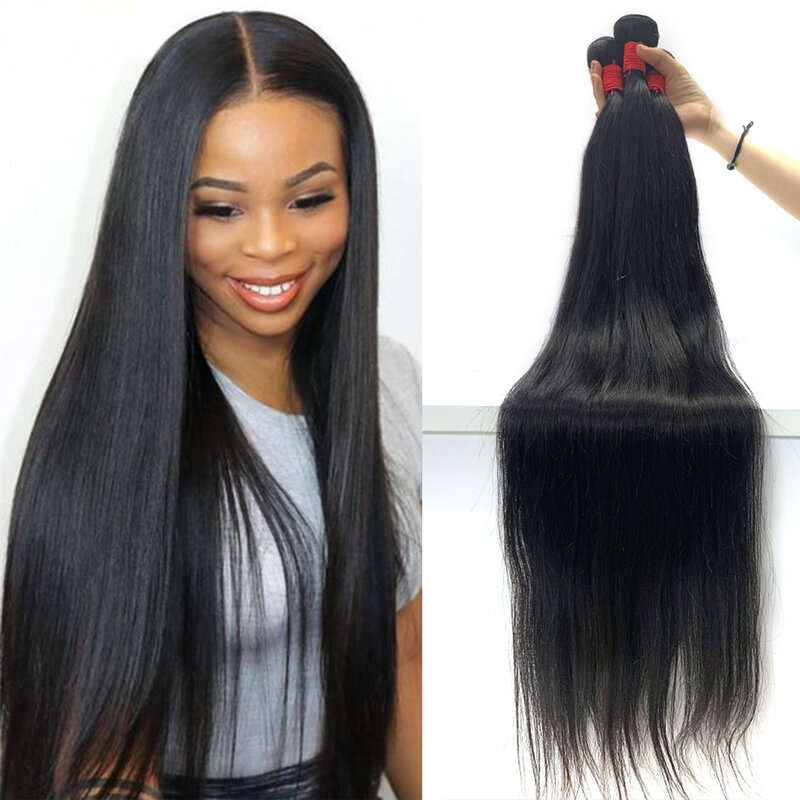 10-30 Zoll große gerade menschliche Haar bündel Verkauf brazil lian 100% remy Haar Knochen gerade Bündel natürliche Farbe Haar verlängerung