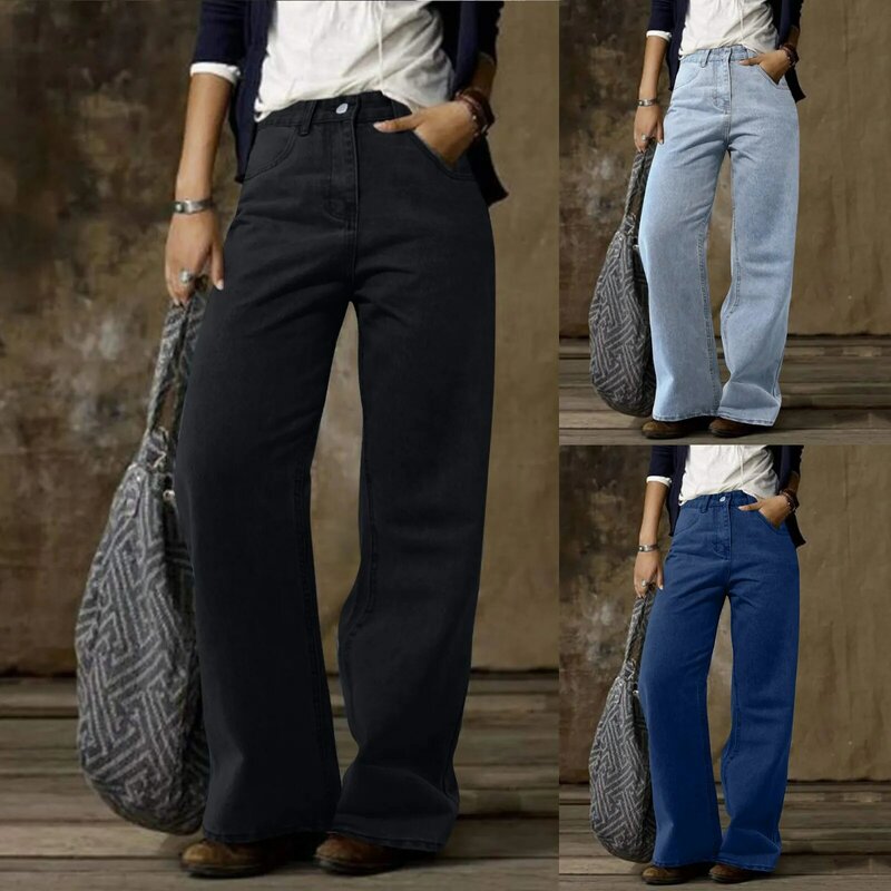 Повседневные модные женские джинсы в стиле ретро с прямыми штанинами, длинные мешковатые джинсы-бойфренды в стиле Харадзюку с высокой талией, летние брюки